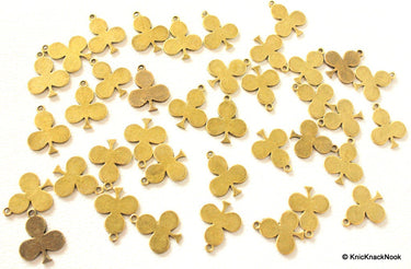 5 x Playing Cards Clubs Bronze Tone Charm Pendants